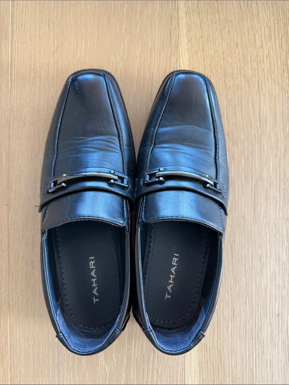 Tahari Black Leather Boy’s Loafers